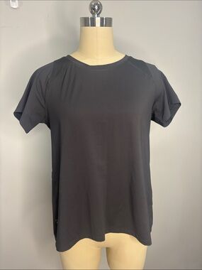 Under Armour T-Shirt Slit Mesh Back Small Gray